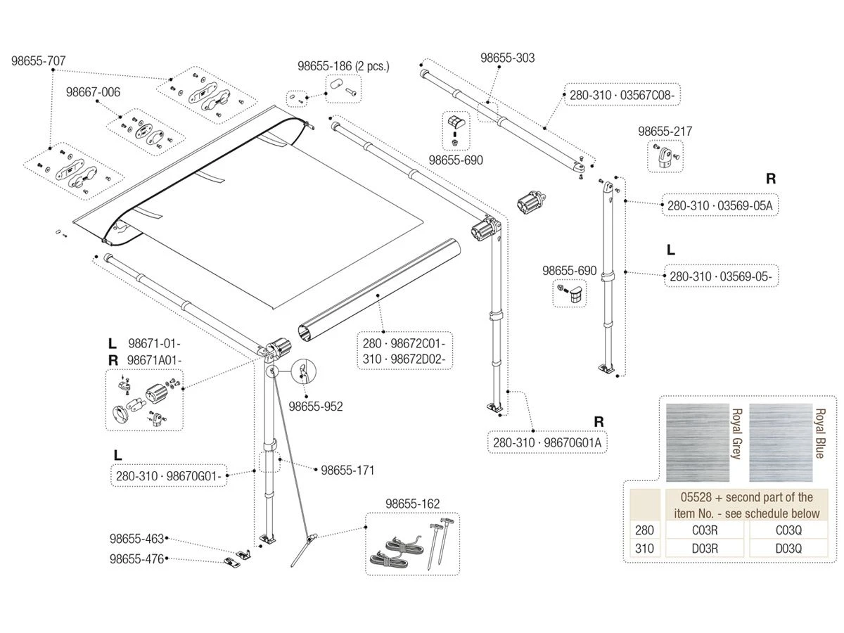 Fiamma Staander Links Caravanstore XL 280-310