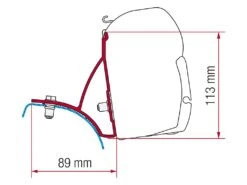 Fiamma F45 Adapter Trafic Vivaro Primastar Na 2001 Voor 2015